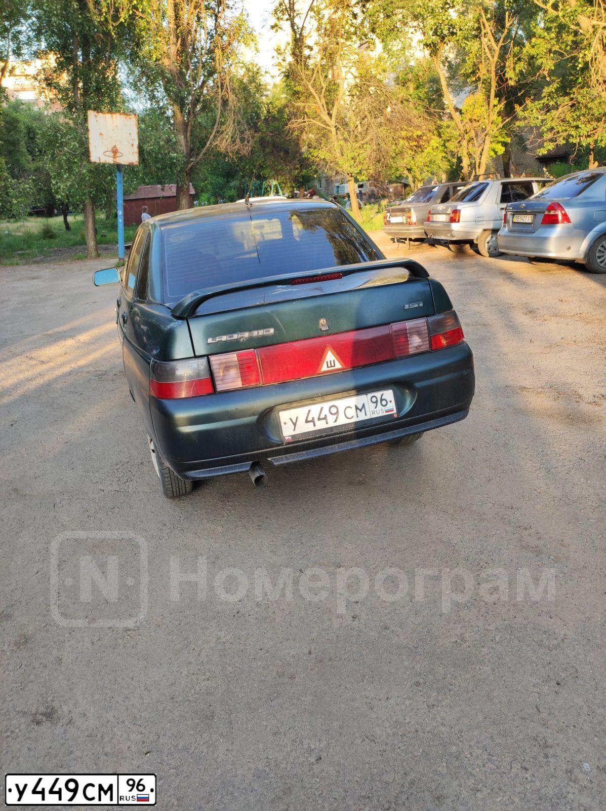 Фото автомобиля LADA 2110, 2002 — госномер У449СМ96. Цвет: ТЕМНО-ЗЕЛЕНЫЙ