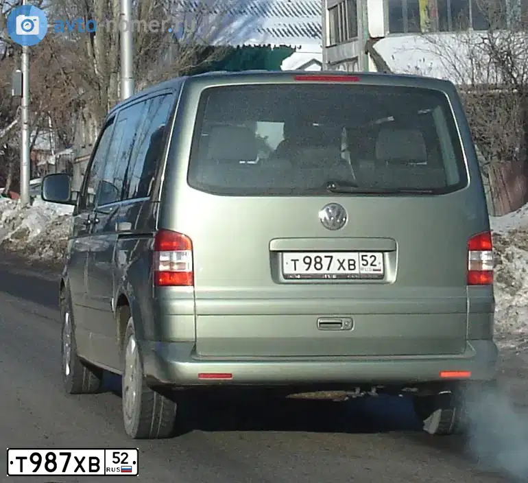 Фото автомобиля VOLKSWAGEN MULTIVAN, 2007 — госномер Т987ХВ52. Цвет: СЕРО-ЗЕЛЕНЫЙ