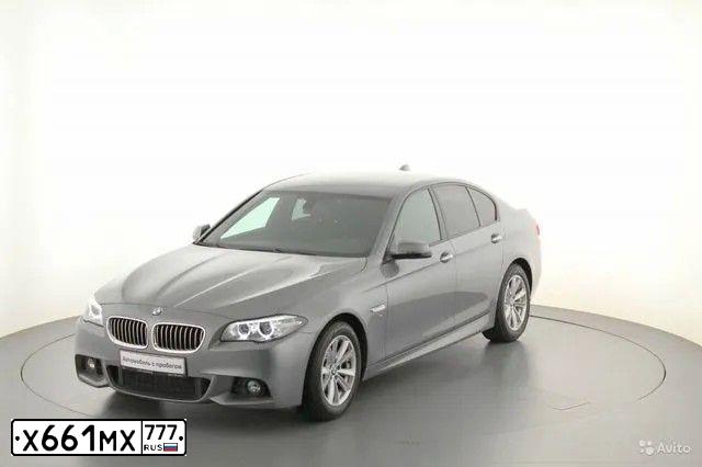 Фото автомобиля BMW SERIE 5, 2014 — госномер О254АО799. Цвет: Серый