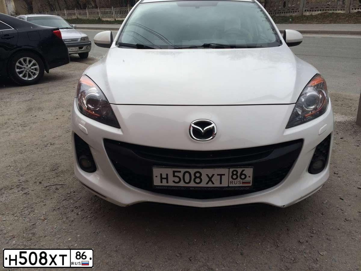 Фото автомобиля MAZDA 3, 2012 — госномер А862ЕО142. Цвет: Белый
