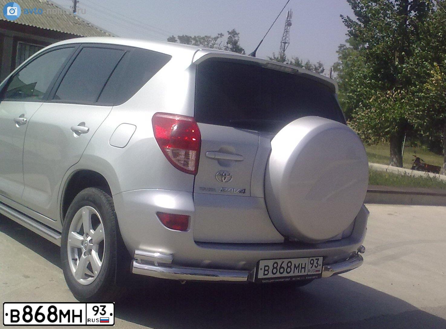 Фото автомобиля TOYOTA RAV4, 2008 — госномер В868МН93. Цвет: СЕРЕБРИСТЫЙ