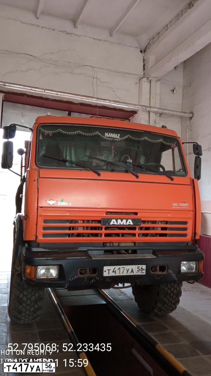 Фото автомобиля KAMAZ 43118 /6X6/, 2009 — госномер Т417УА56. Цвет: ОРАНЖЕВЫЙ