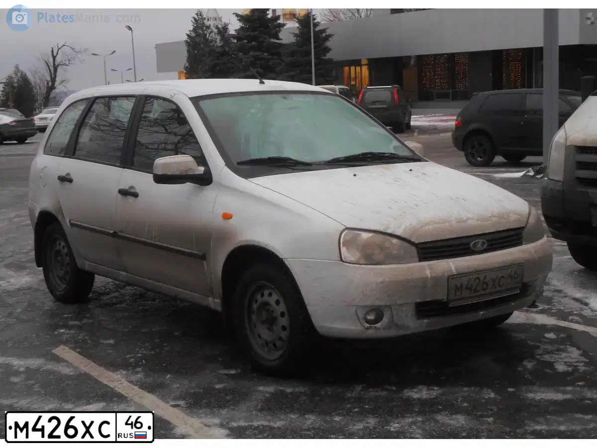 Фото автомобиля LADA 1117 KALINA, 2013 — госномер Н440ХА46. Цвет: Белый