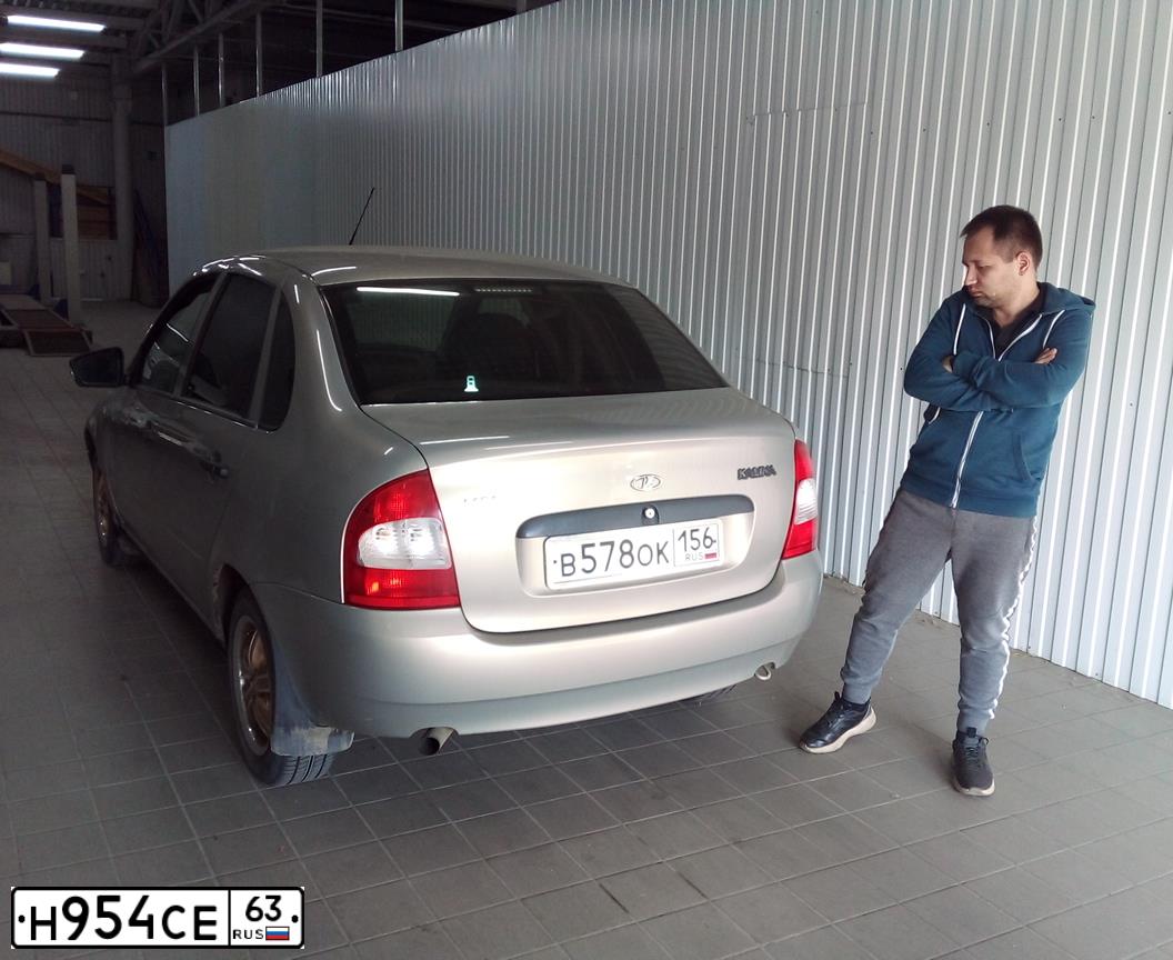 Фото автомобиля LADA KALINA, 2005 — госномер М701КА763. Цвет: БЕЖЕВО - СЕРЫЙ