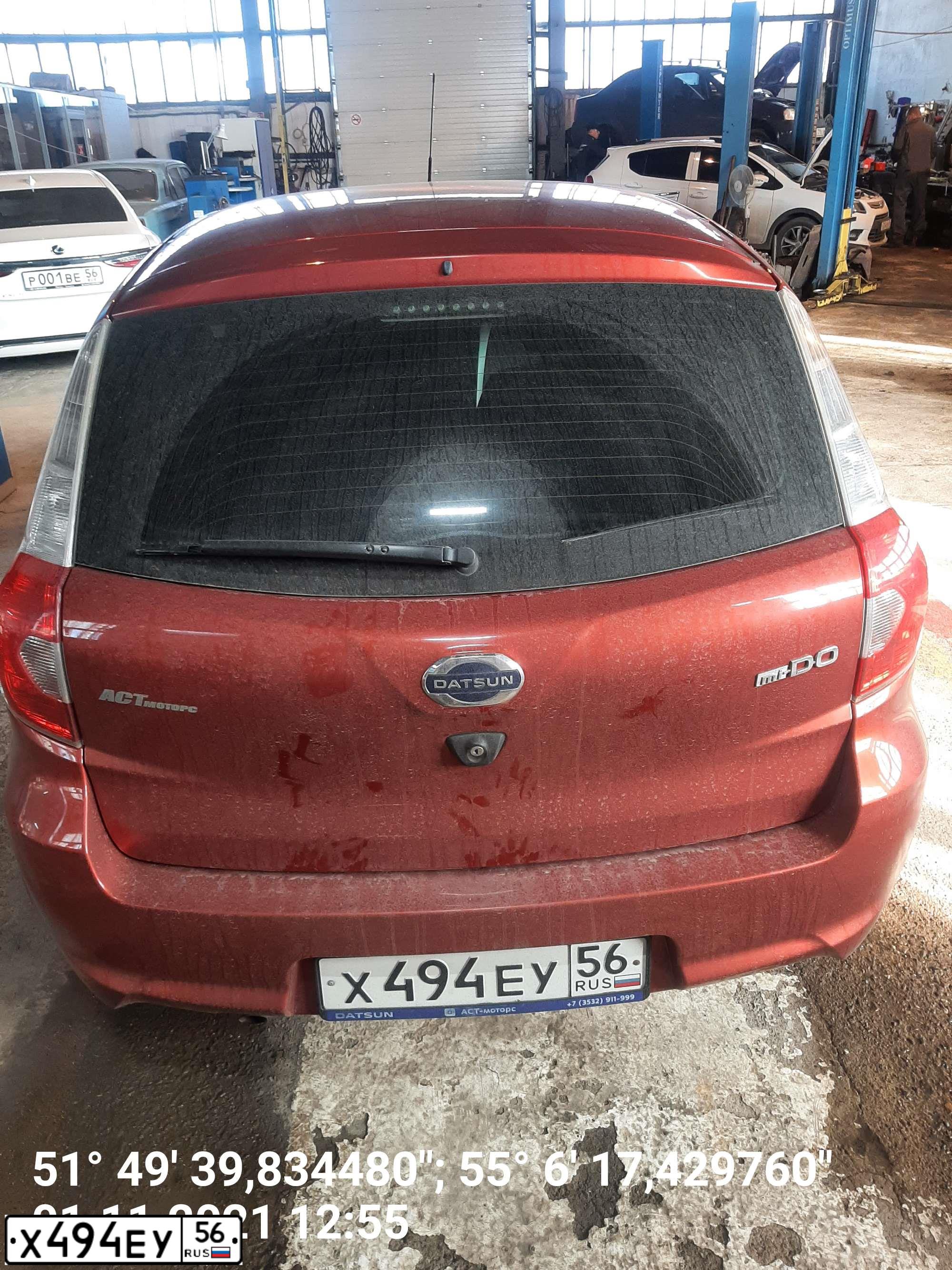 Фото автомобиля DATSUN MI-DO, 2016 — госномер Х494ЕУ56. Цвет: ОРАНЖЕВЫЙ