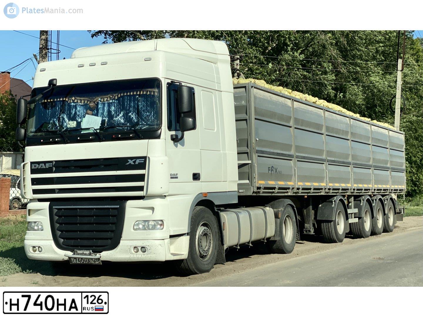 Фото автомобиля DAF XF 105 FT /4X2/, 2018 — госномер С753МК123. Цвет: Белый
