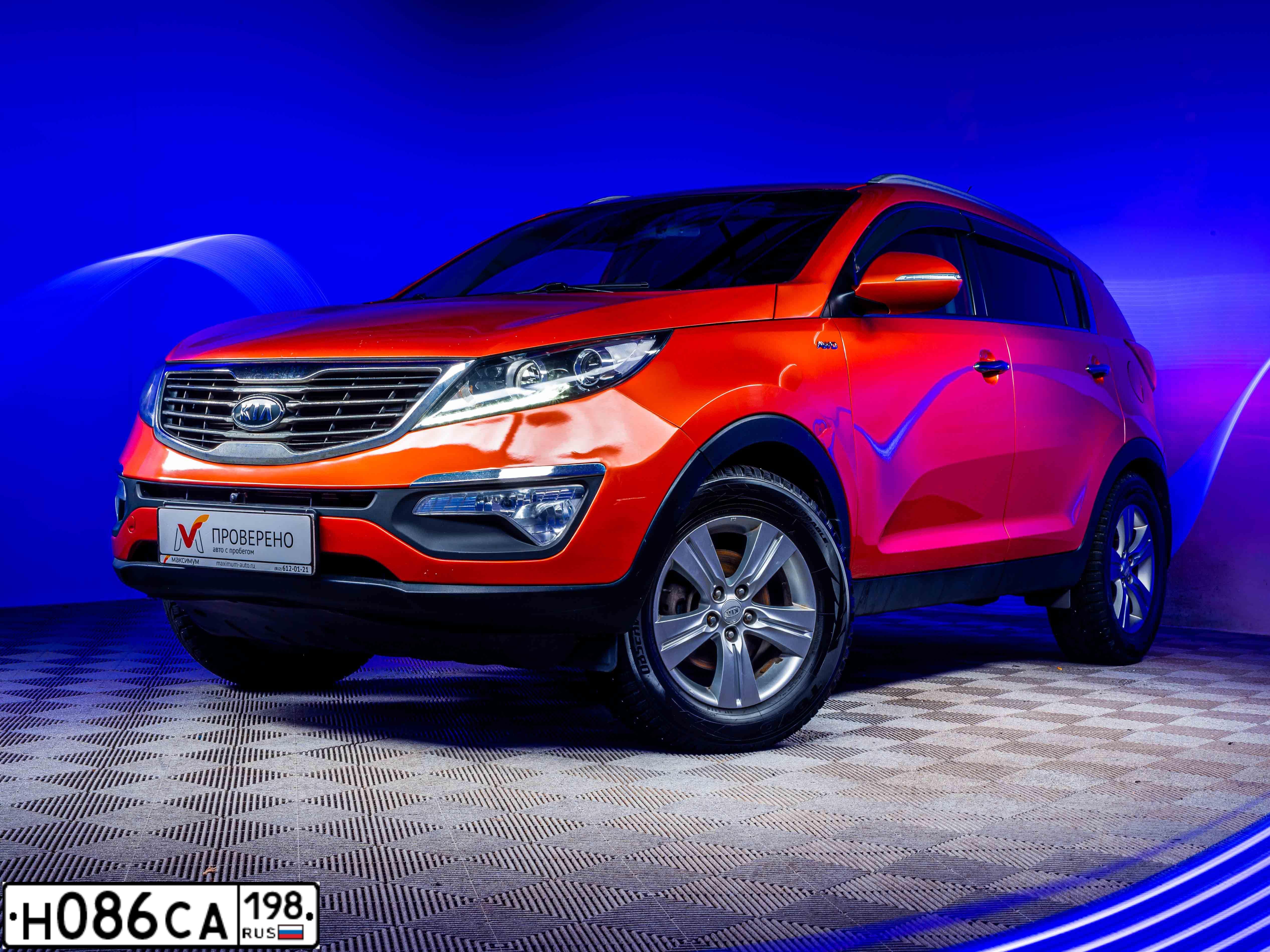 Фото автомобиля KIA SPORTAGE, 2012 — госномер М549ОУ69. Цвет: Оранжевый