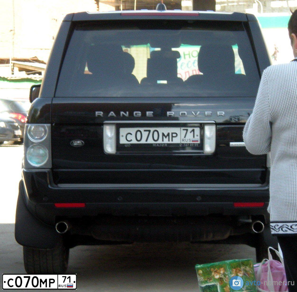 Фото автомобиля LANDROVER RANGE ROVER, 2008 — госномер С070МР71. Цвет: ЧЕРНЫЙ
