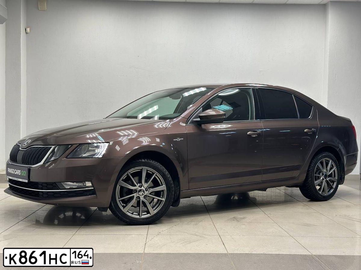 Фото автомобиля SKODA OCTAVIA, 2019 — госномер М245СМ164. Цвет: Коричневый