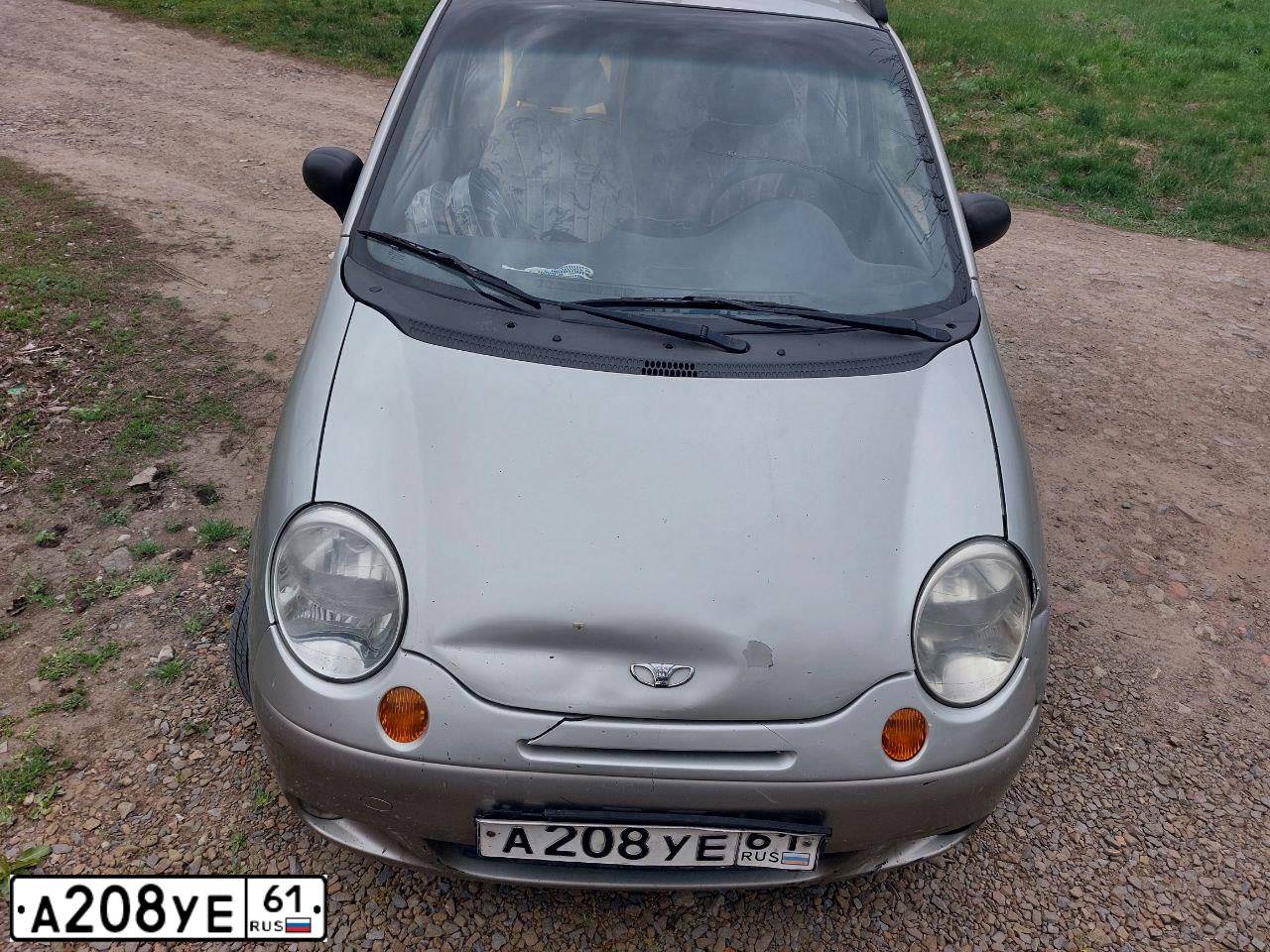 Фото автомобиля DAEWOO MATIZ, 2006 — госномер А208УЕ61. Цвет: БЕЛЫЙ СЕРЕБРИСТЫЙ