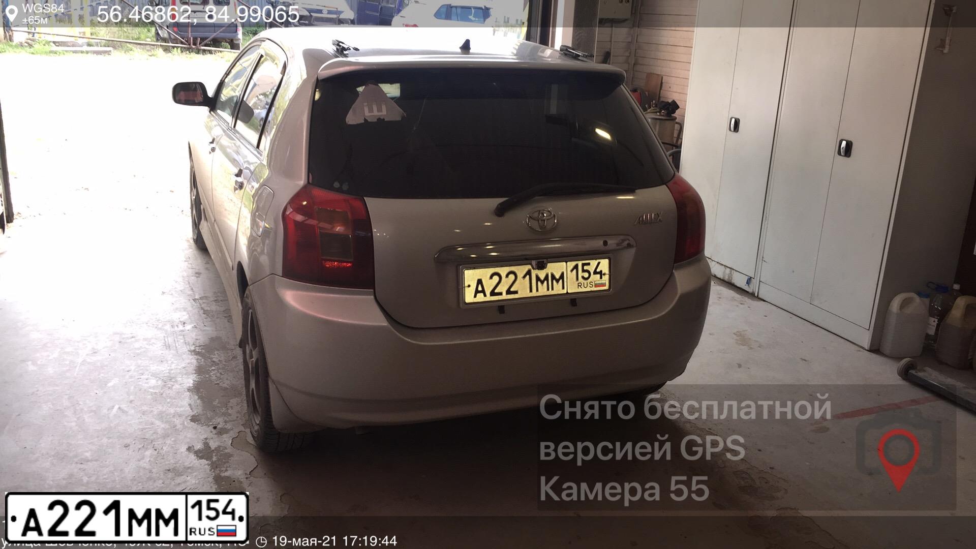 Фото автомобиля TOYOTA ALLEX, 2001 — госномер А365ТС122