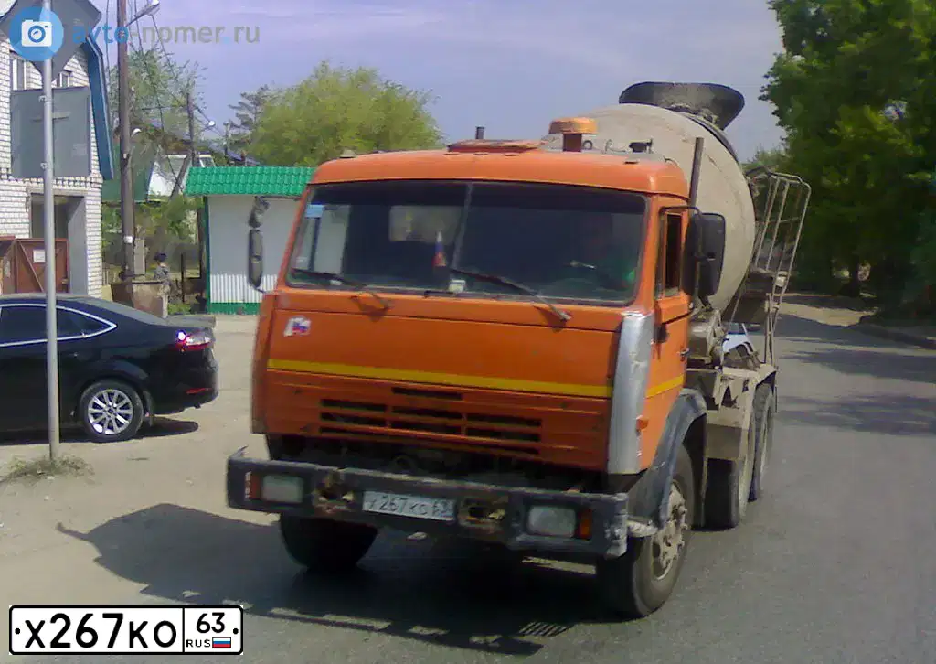 Фото автомобиля KAMAZ 55111 /6X4/, 2001 — госномер Х267КО63. Цвет: ОРАНЖЕВЫЙ