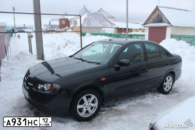 Фото автомобиля NISSAN ALMERA, 2004 — госномер Е384УО12. Цвет: ЧЕРНЫЙ