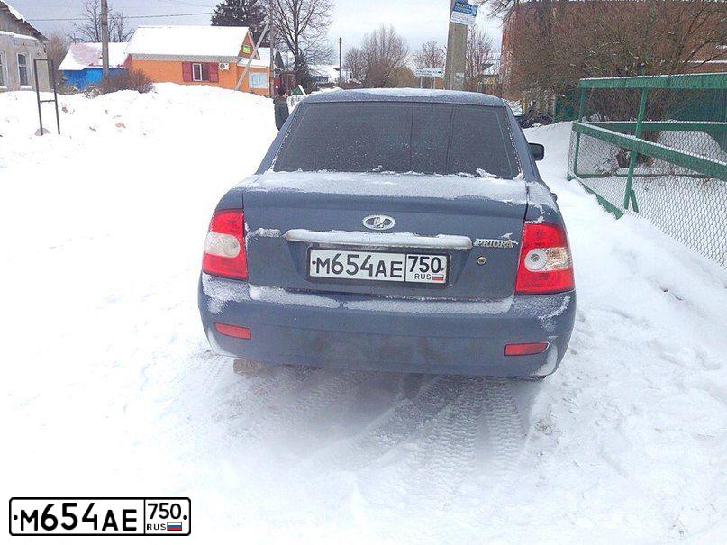 Фото автомобиля LADA 2170 PRIORA, 2008 — госномер М654АЕ750. Цвет: Серо-Синий