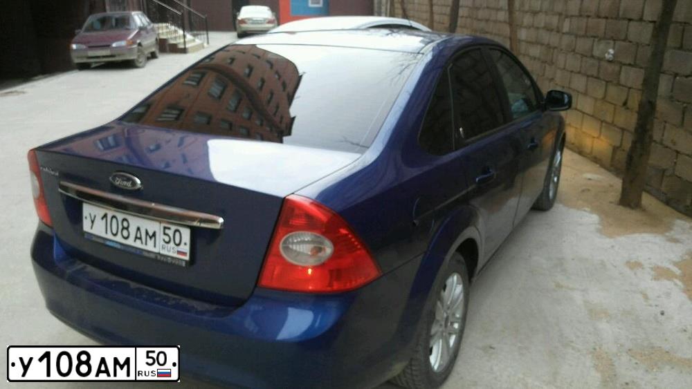 Фото автомобиля FORD FOCUS, 2008 — госномер Т068ВА05. Цвет: синий