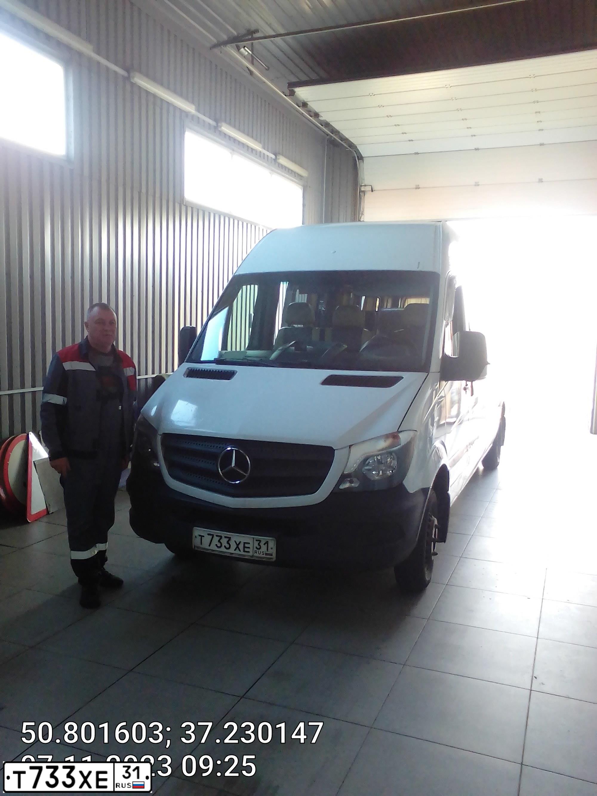 Фото автомобиля MERCEDES SPRINTER, 2012 — госномер Т733ХЕ31. Цвет: Белый