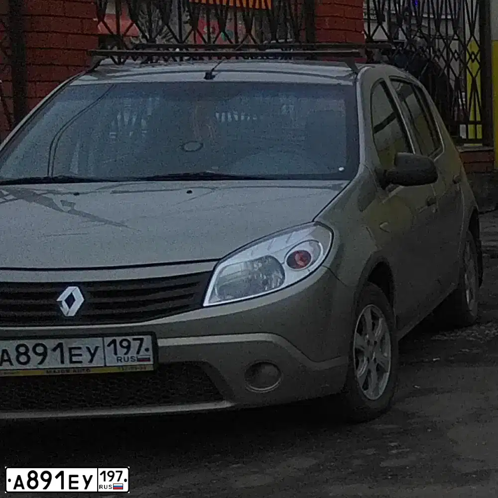 Фото автомобиля RENAULT SANDERO, 2011 — госномер У034ВА136. Цвет: БЕЖЕВЫЙ