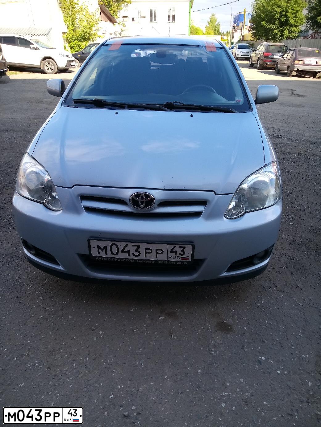 Фото автомобиля TOYOTA COROLLA, 2006 — госномер М043РР43. Цвет: СВЕТЛО-ГОЛУБОЙ