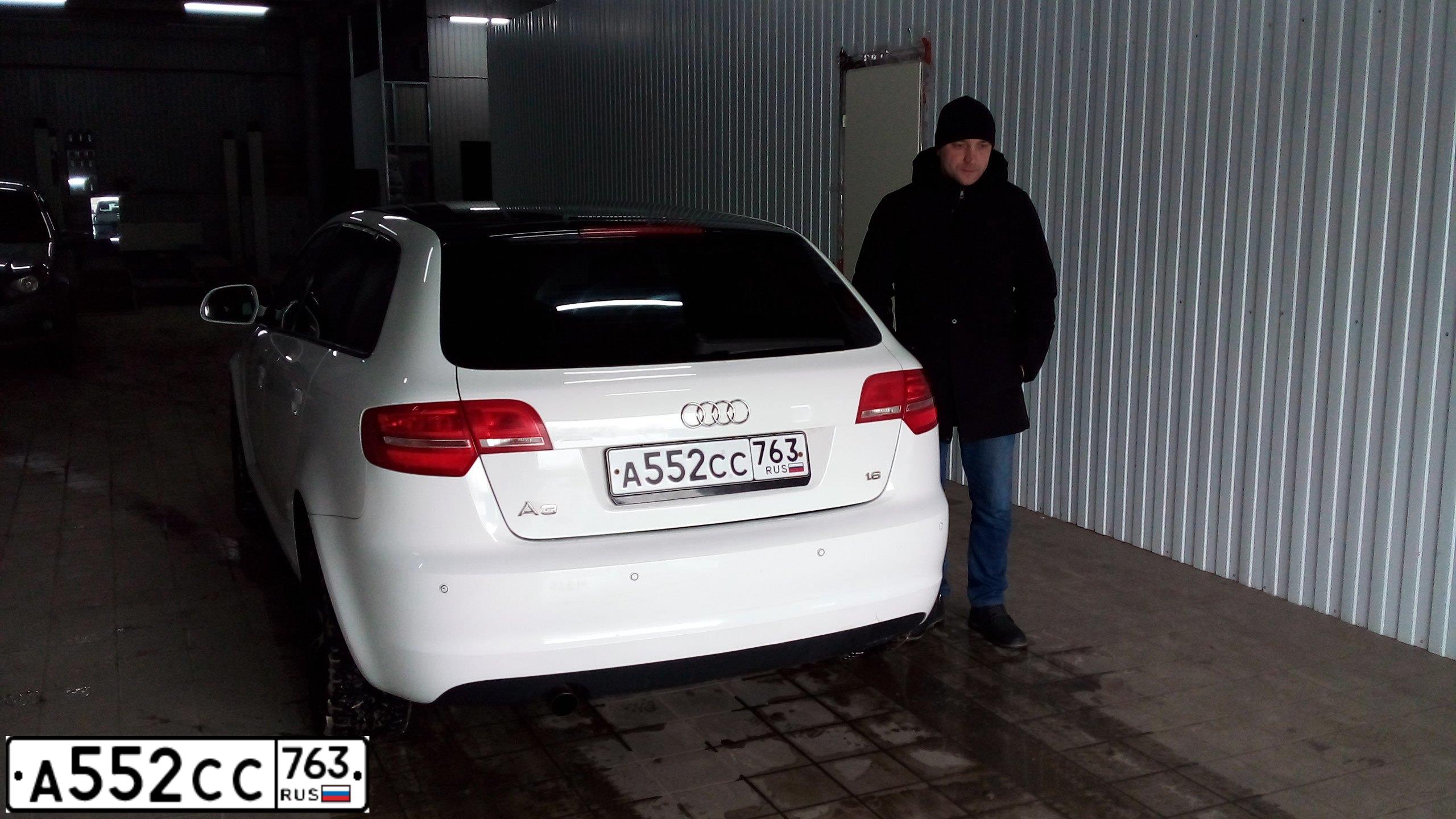 Фото автомобиля AUDI A3, 2010 — госномер А552СС763. Цвет: Белый