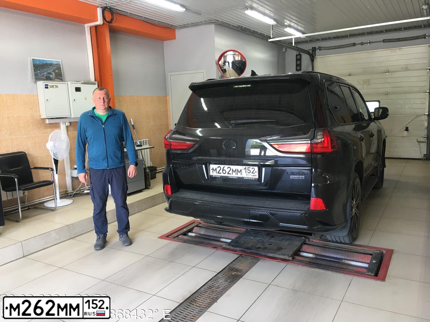 Фото автомобиля LEXUS LX, 2019 — госномер М262ММ152. Цвет: ЧЕРНЫЙ
