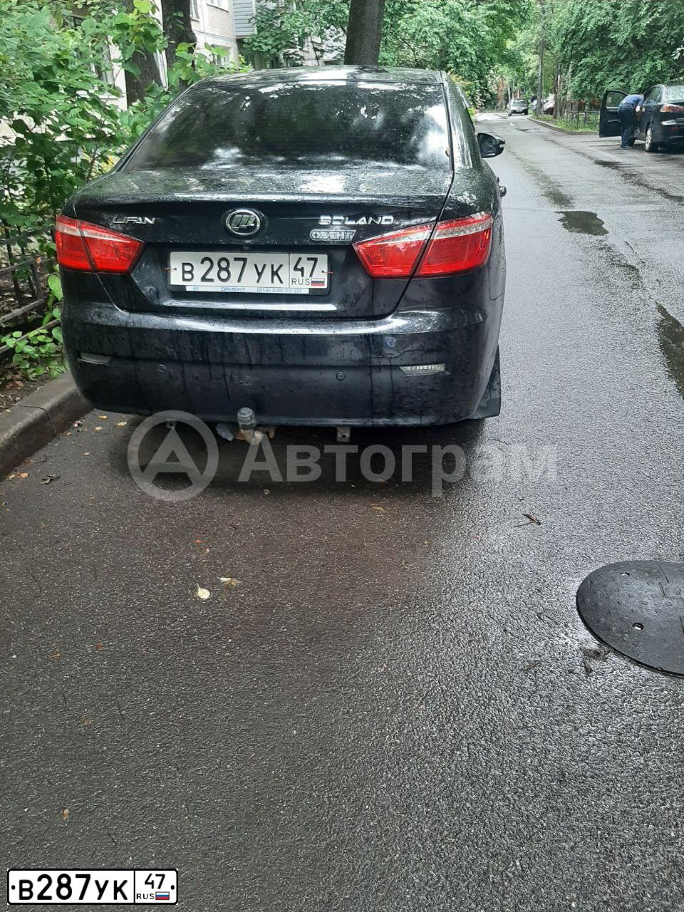 Фото автомобиля LIFAN SOLANO, 2016 — госномер В287УК47. Цвет: ЧЕРНЫЙ