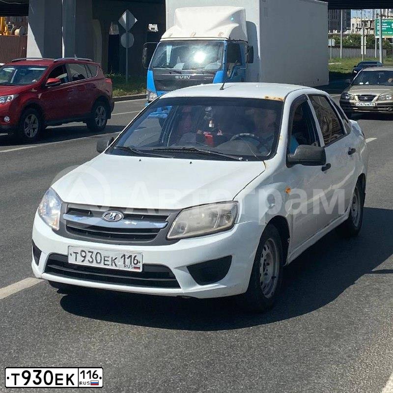 Фото автомобиля LADA 2190 GRANTA, 2014 — госномер Т930ЕК116. Цвет: Белый