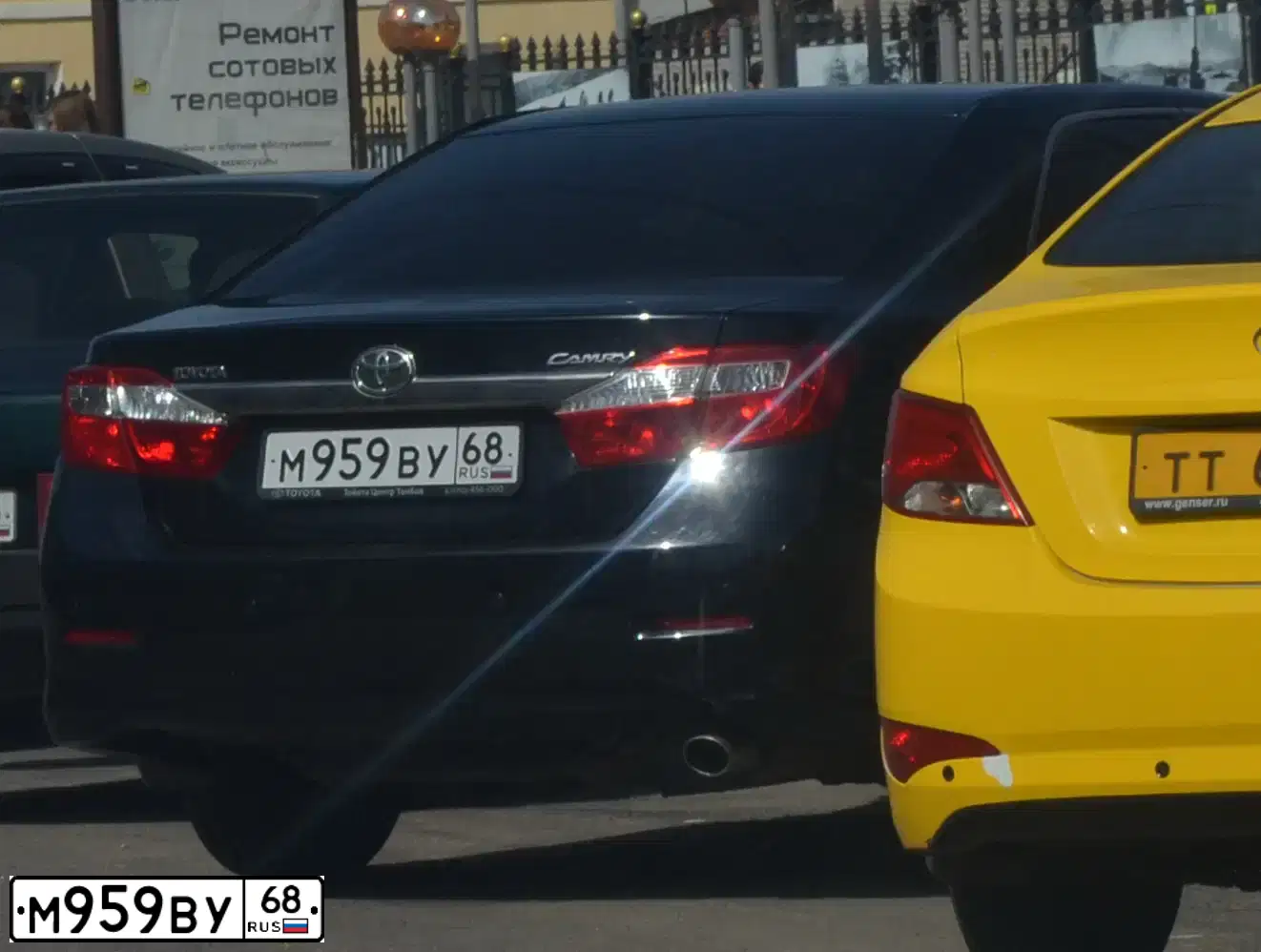 Фото автомобиля TOYOTA CAMRY, 2013 — госномер М959ВУ68. Цвет: ЧЕРНЫЙ МЕТАЛЛИК