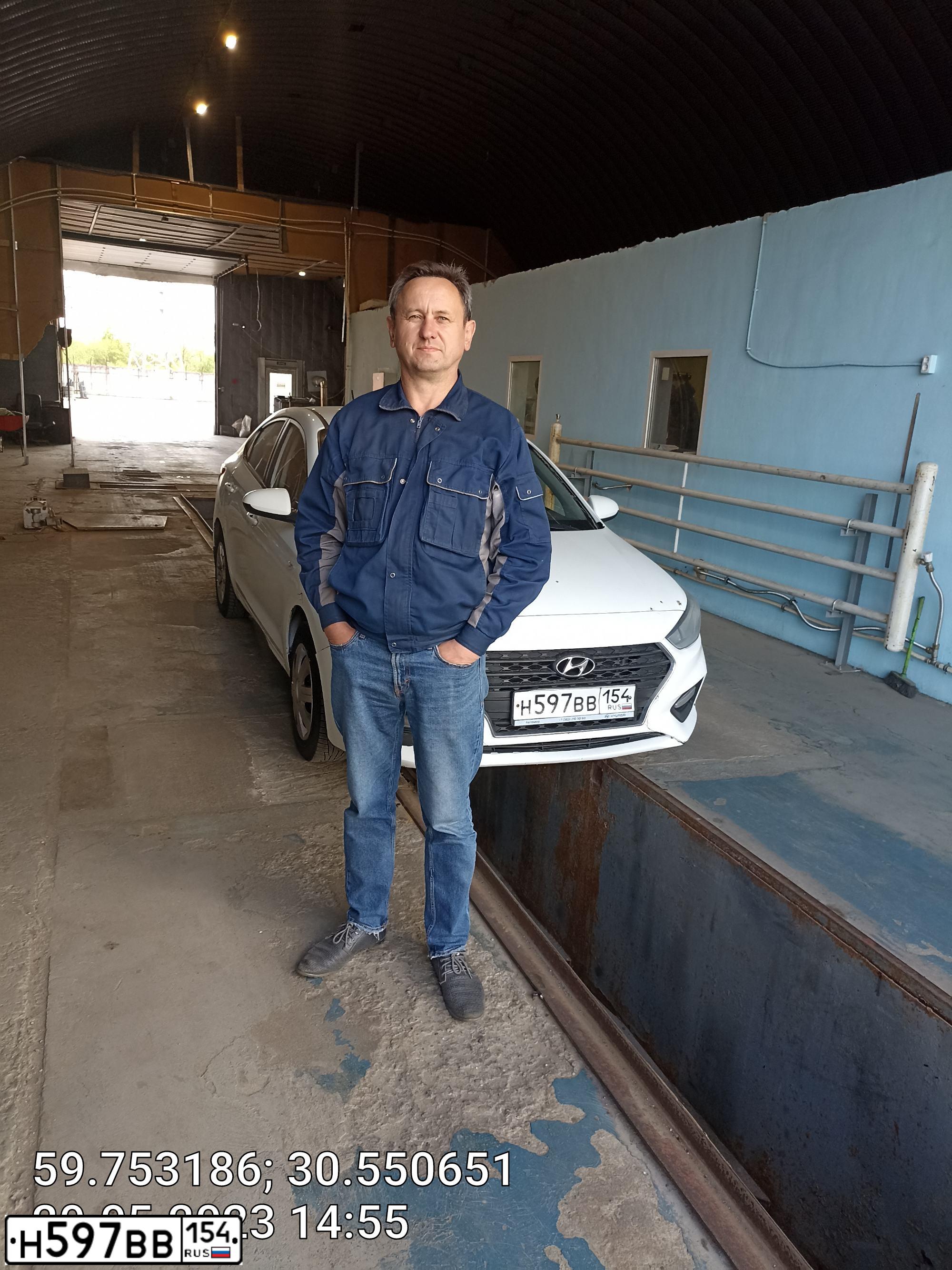 Фото автомобиля HYUNDAI SOLARIS, 2018 — госномер Н945РС198. Цвет: Белый