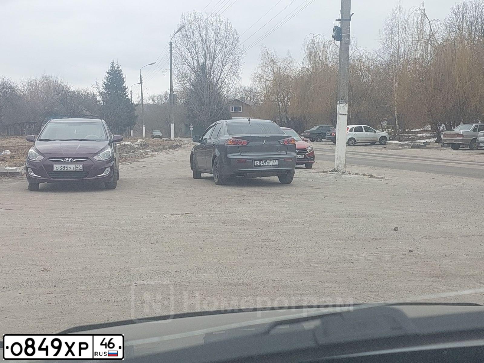 Фото автомобиля MITSUBISHI LANCER, 2010 — госномер О849ХР46. Цвет: СЕРЫЙ