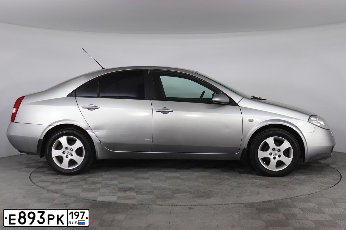 Фото автомобиля NISSAN PRIMERA, 2003 — госномер Е893РК197. Цвет: СЕРЕБРИСТЫЙ