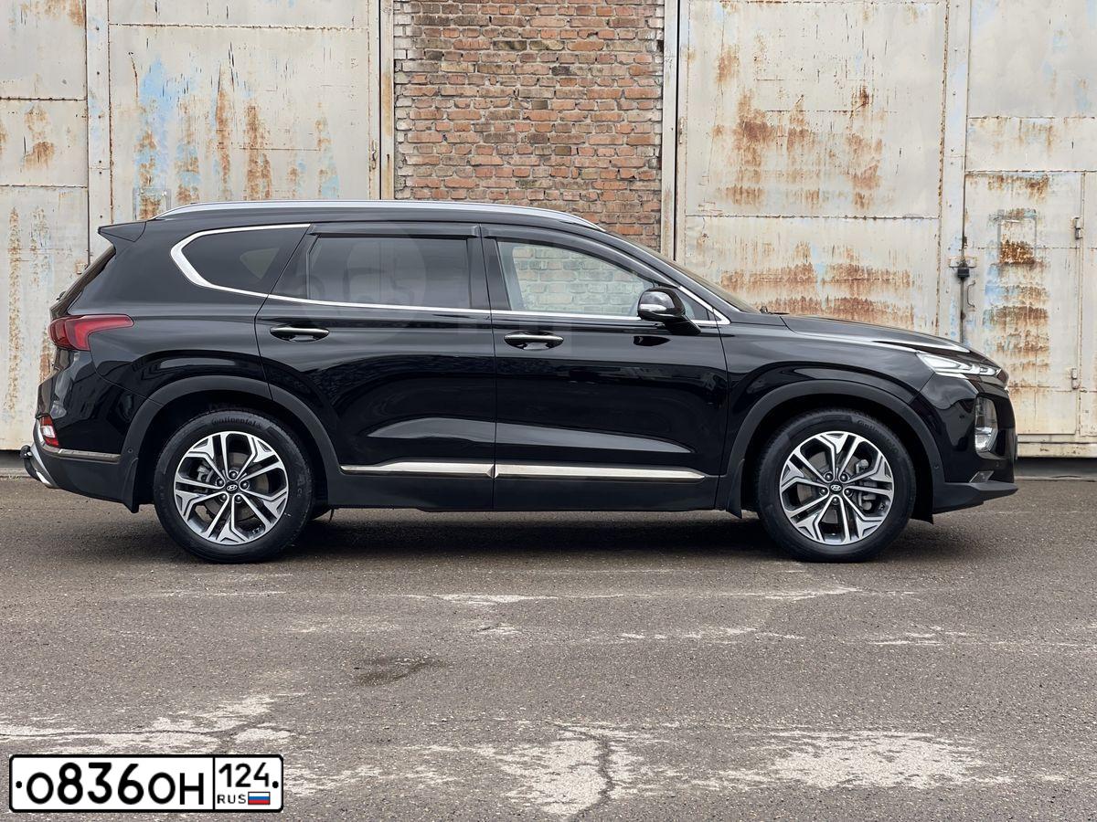 Фото автомобиля HYUNDAI I SANTA FE, 2019 — госномер А063МА198. Цвет: ЧЕРНЫЙ