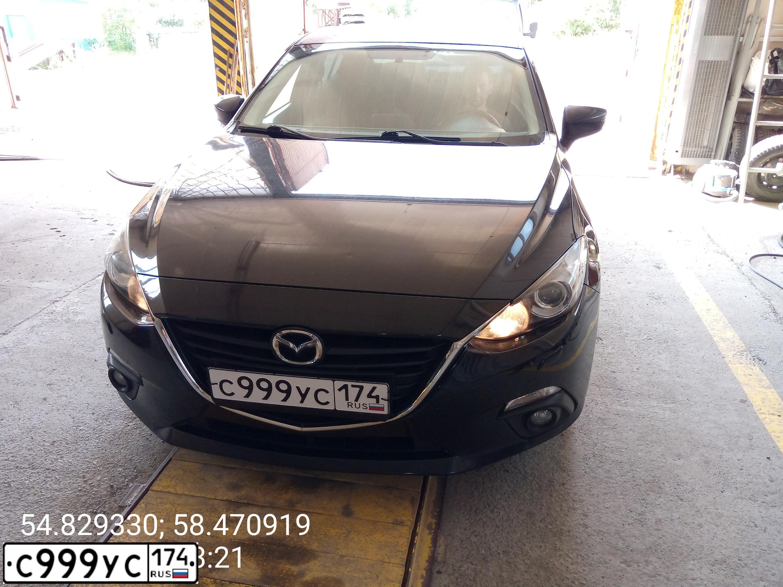 Фото автомобиля MAZDA 3, 2013 — госномер С999УС174. Цвет: ЧЕРНЫЙ