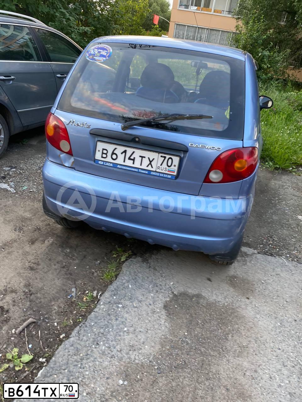 Фото автомобиля DAEWOO MATIZ, 2006 — госномер В614ТХ70. Цвет: ГОЛУБОЙ