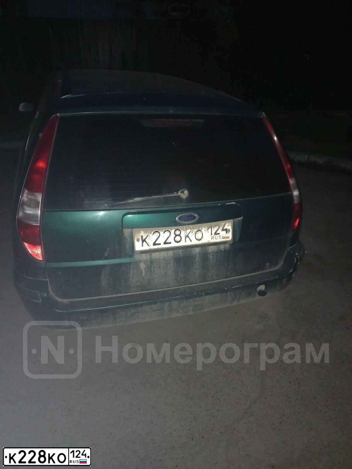 Фото автомобиля FORD MONDEO, 2001 — госномер К228КО124. Цвет: ЗЕЛЕНЫЙ