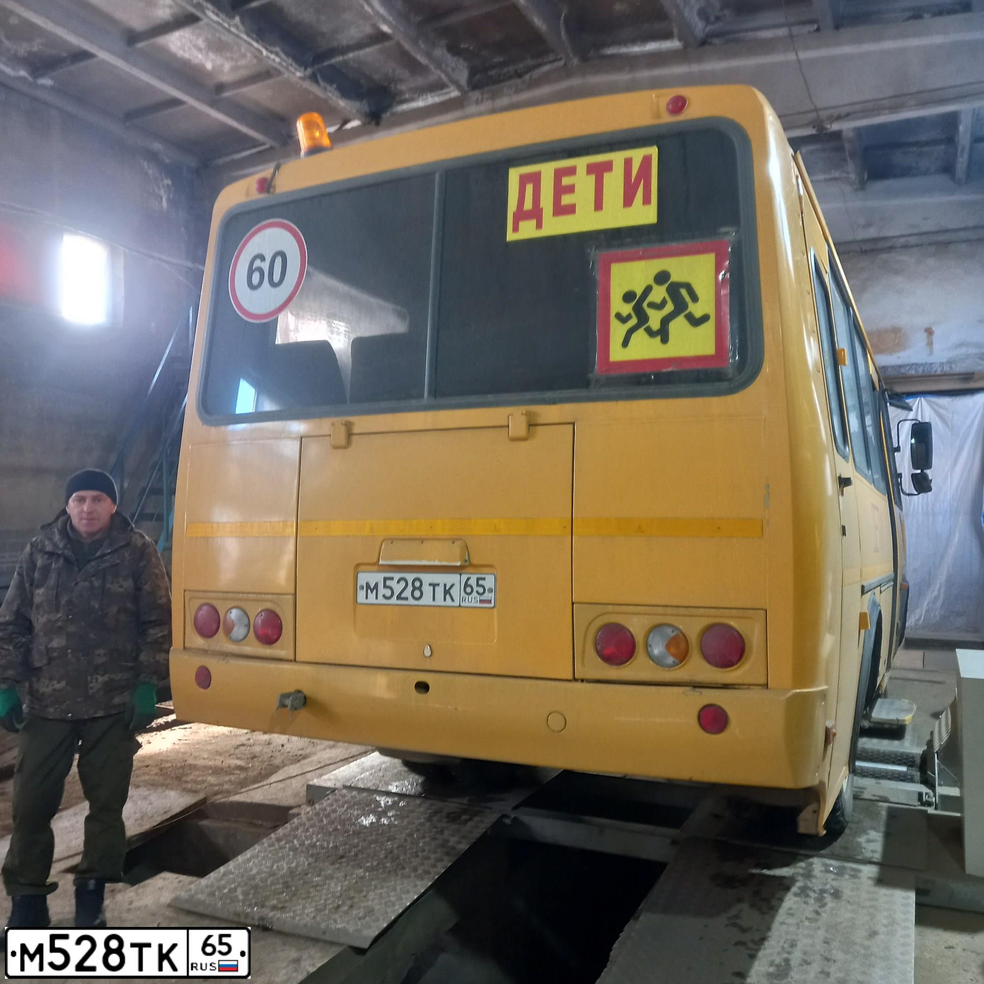 Фото автомобиля PAZ 3205, 2016 — госномер М528ТК65. Цвет: ЖЁЛТЫЙ