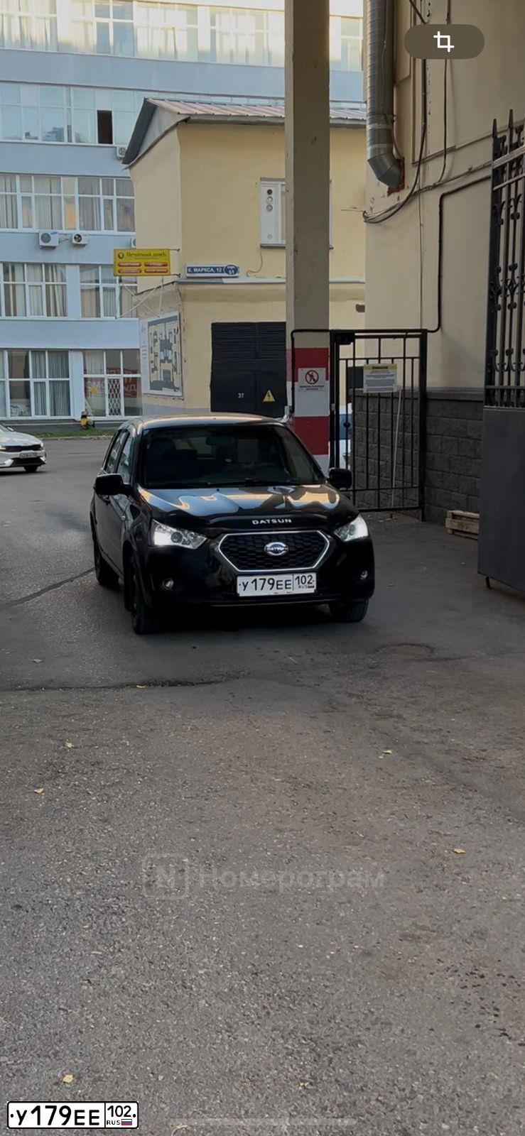 Фото автомобиля DATSUN MI-DO, 2016 — госномер У179ЕЕ102. Цвет: ЧЕРНЫЙ