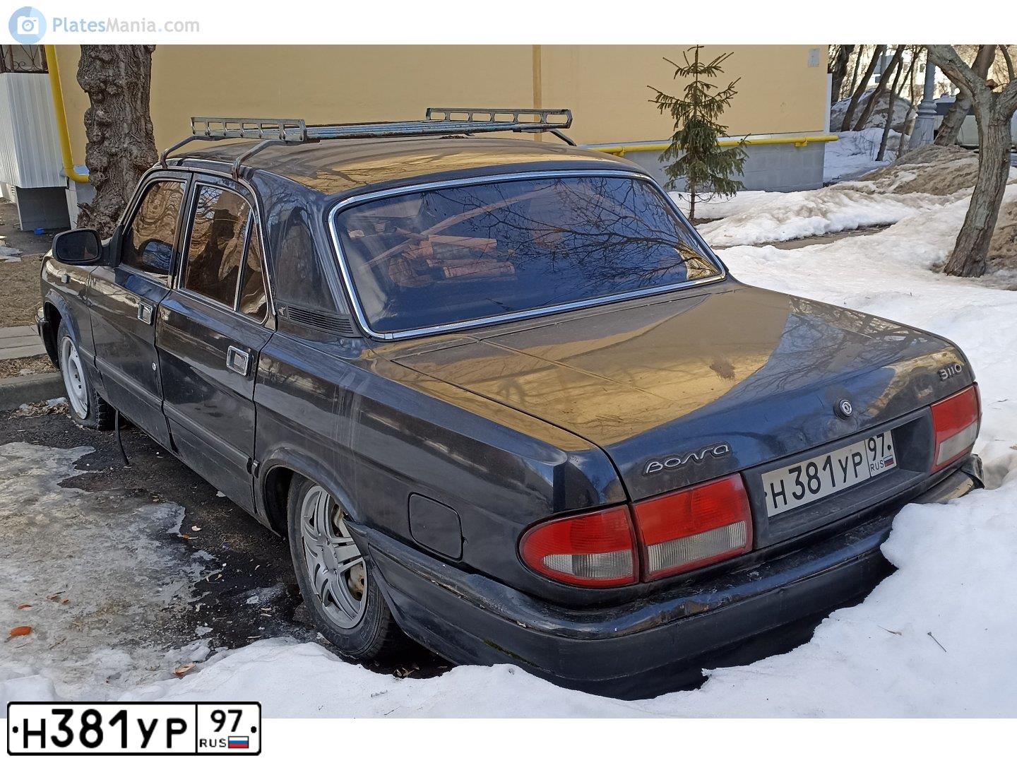 Фото автомобиля GAZ 3110 WOLGA, 2003 — госномер Н381УР97. Цвет: ЧЕРНЫЙ МЕТАЛЛИК
