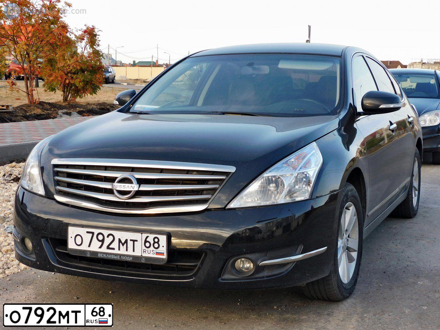 Фото автомобиля NISSAN TEANA, 2012 — госномер Р744РН68. Цвет: ЧЕРНЫЙ