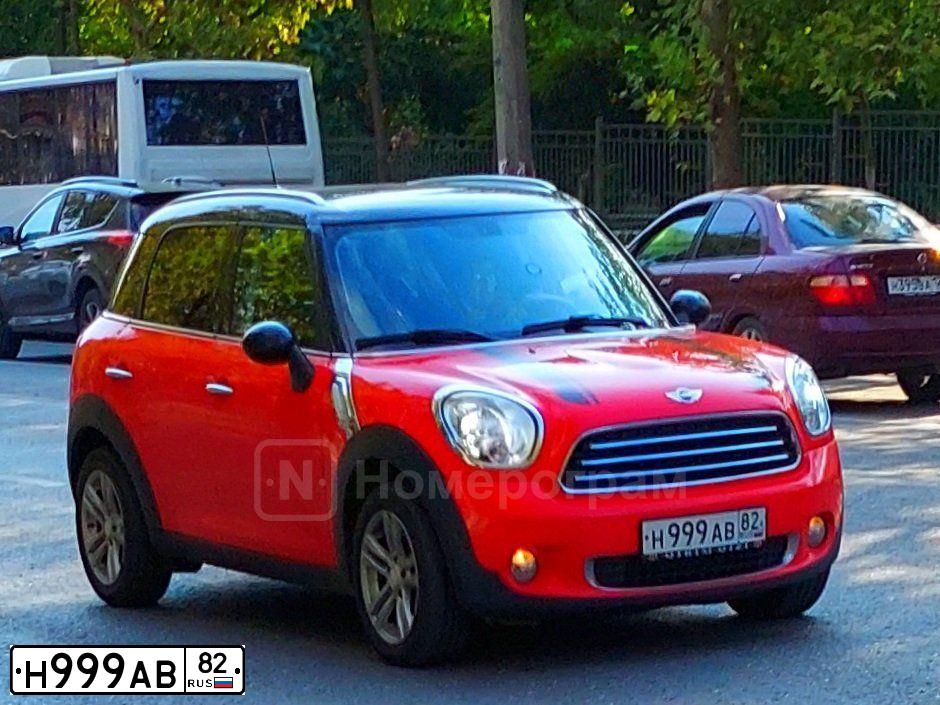 Фото автомобиля MINI МИНИ КУПЕР COUNTRYMAN, 2012 — госномер Н999АВ82. Цвет: Красный