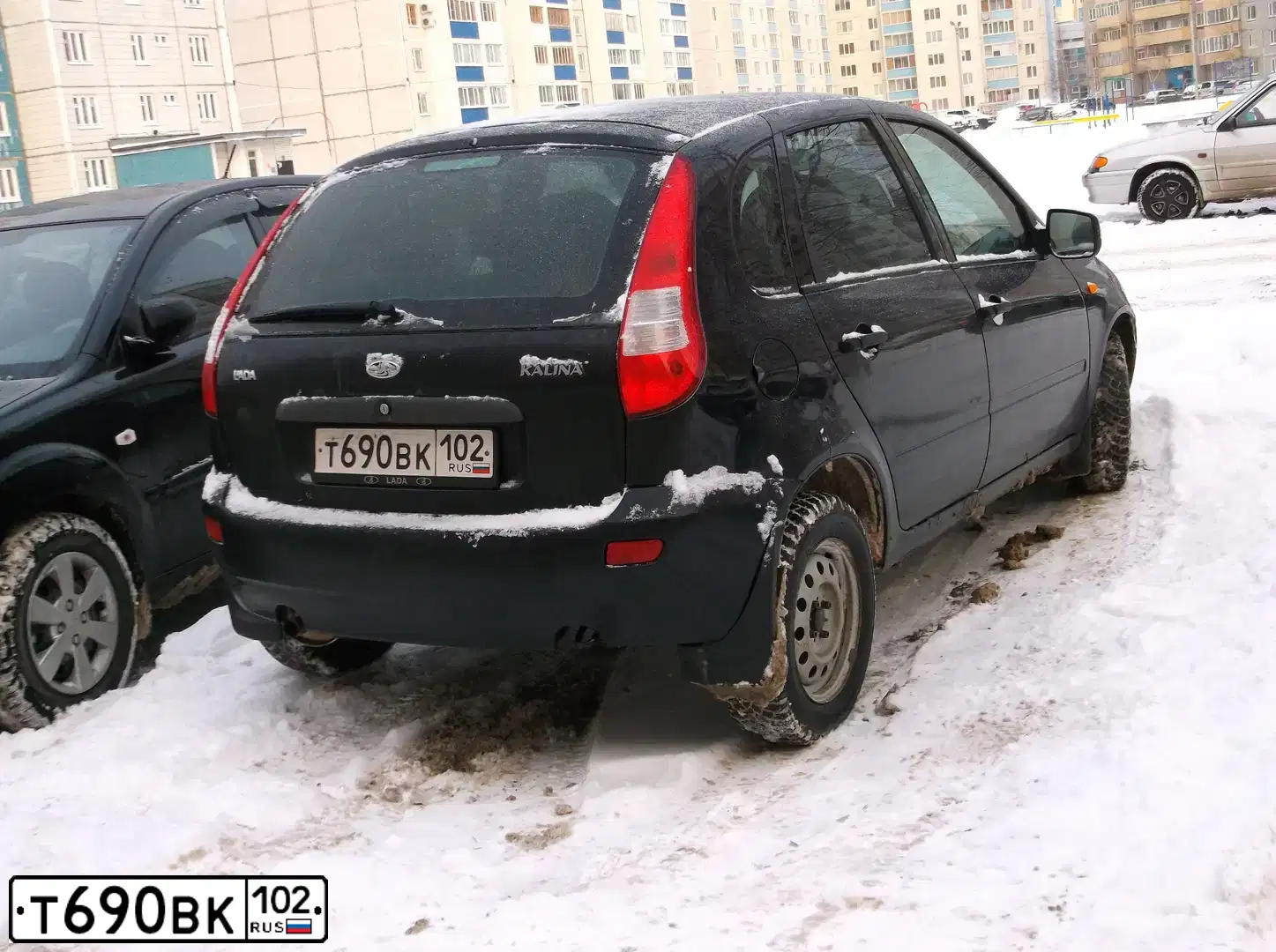Фото автомобиля LADA 1119 KALINA, 2011 — госномер Т690ВК102. Цвет: СИНЕ-ЧЕРНЫЙ