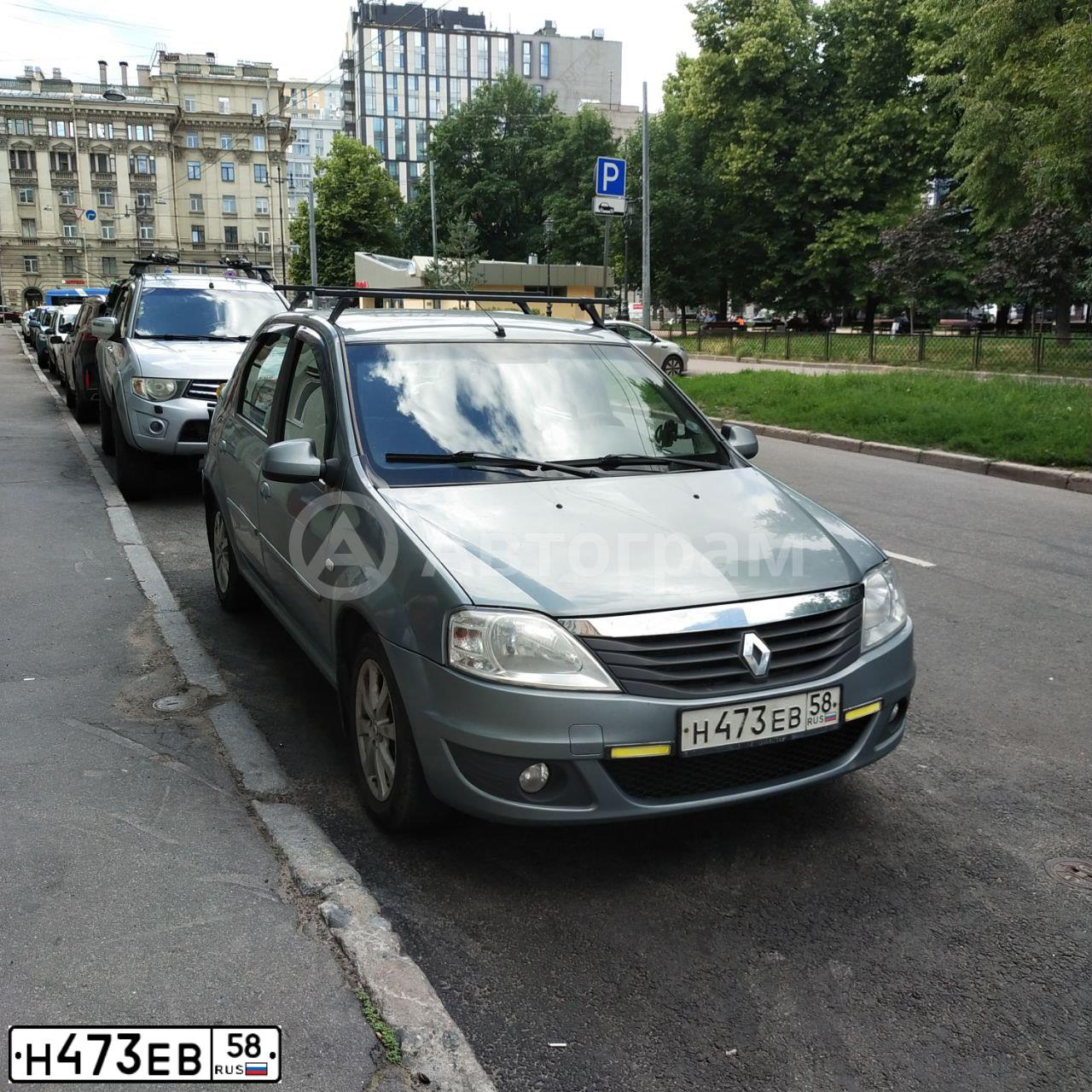 Фото автомобиля RENAULT T LOGAN, 2011 — госномер Н473ЕВ58. Цвет: синий