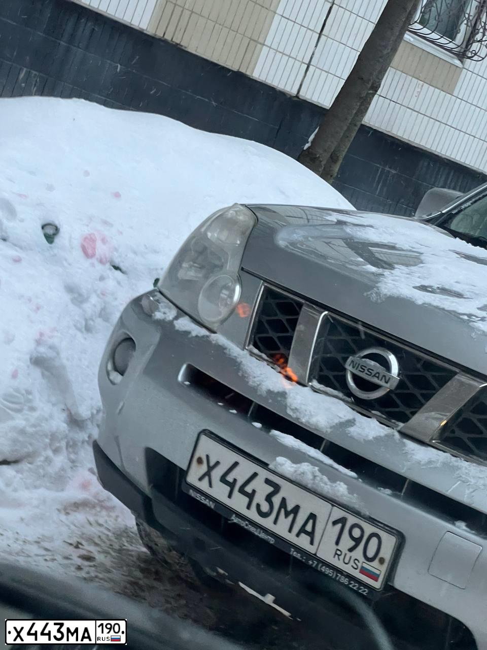 Фото автомобиля NISSAN X-TRAIL, 2010 — госномер Х443МА190. Цвет: СЕРЫЙ