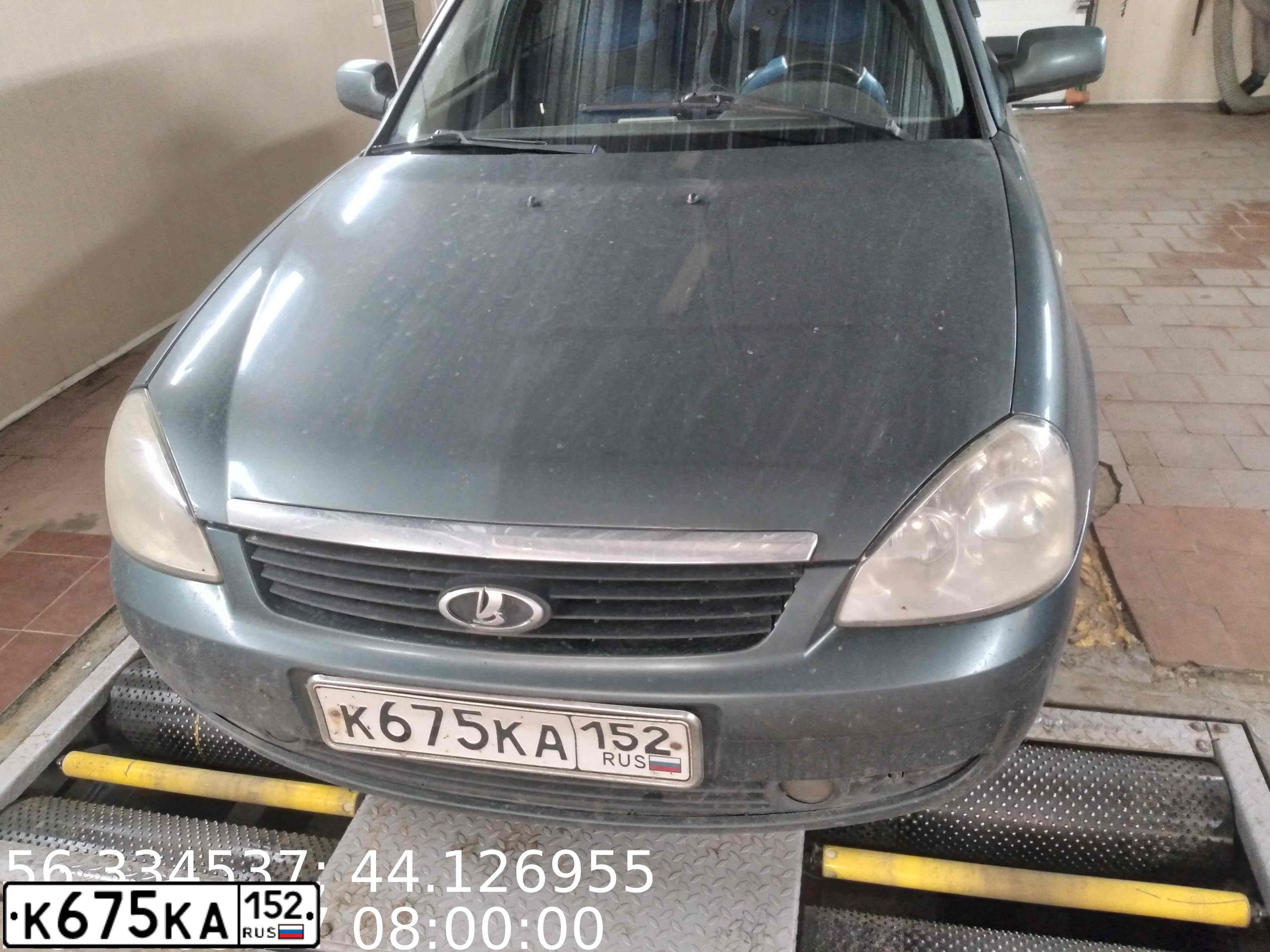 Фото автомобиля LADA 2170 PRIORA, 2007 — госномер К675КА152. Цвет: СЕРО-ЗЕЛЕНЫЙ