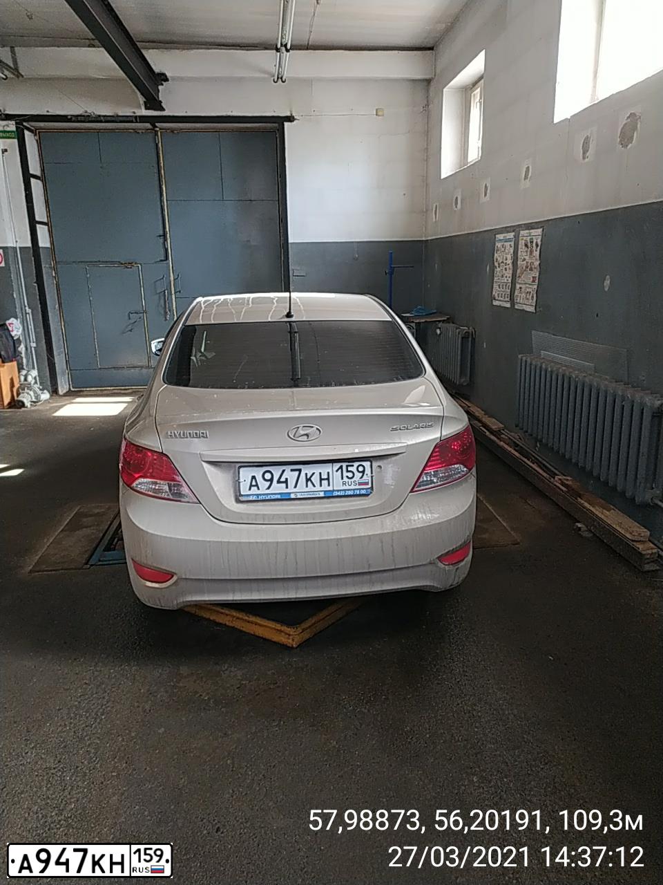 Фото автомобиля HYUNDAI SOLARIS, 2011 — госномер А947КН159