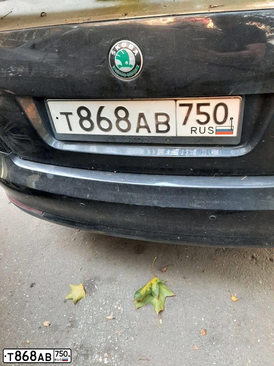 Фото автомобиля SKODA OCTAVIA, 2013 — госномер Т868АВ750. Цвет: ЧЕРНЫЙ