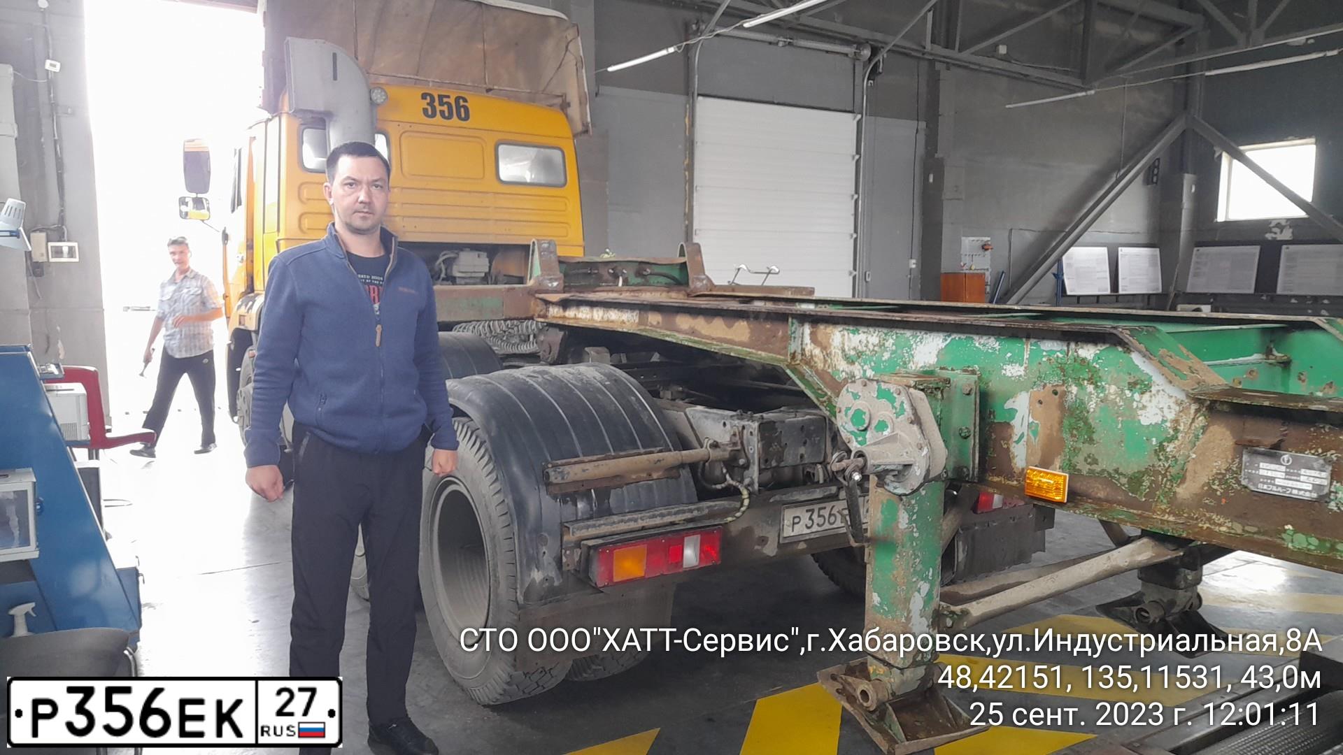 Фото автомобиля KAMAZ 65116 /6X4/, 2007 — госномер Р356ЕК27. Цвет: ЖЕЛТЫЙ