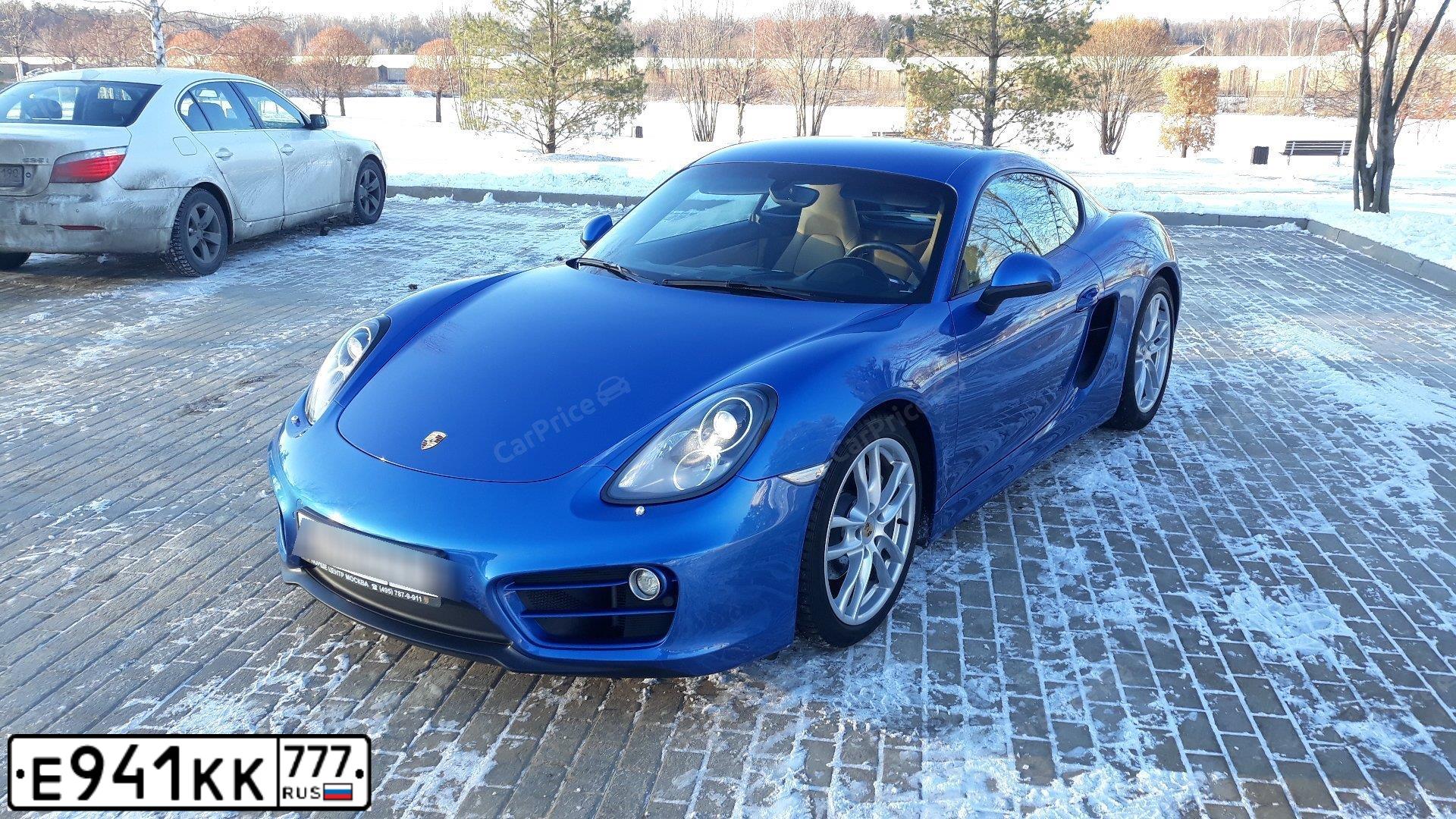 Фото автомобиля PORSCHE CAYMAN, 2013 — госномер В890КО774. Цвет: синий