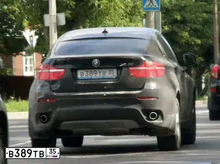 Фото автомобиля BMW X6, 2011 — госномер В389ТВ35. Цвет: ЧЕРНЫЙ