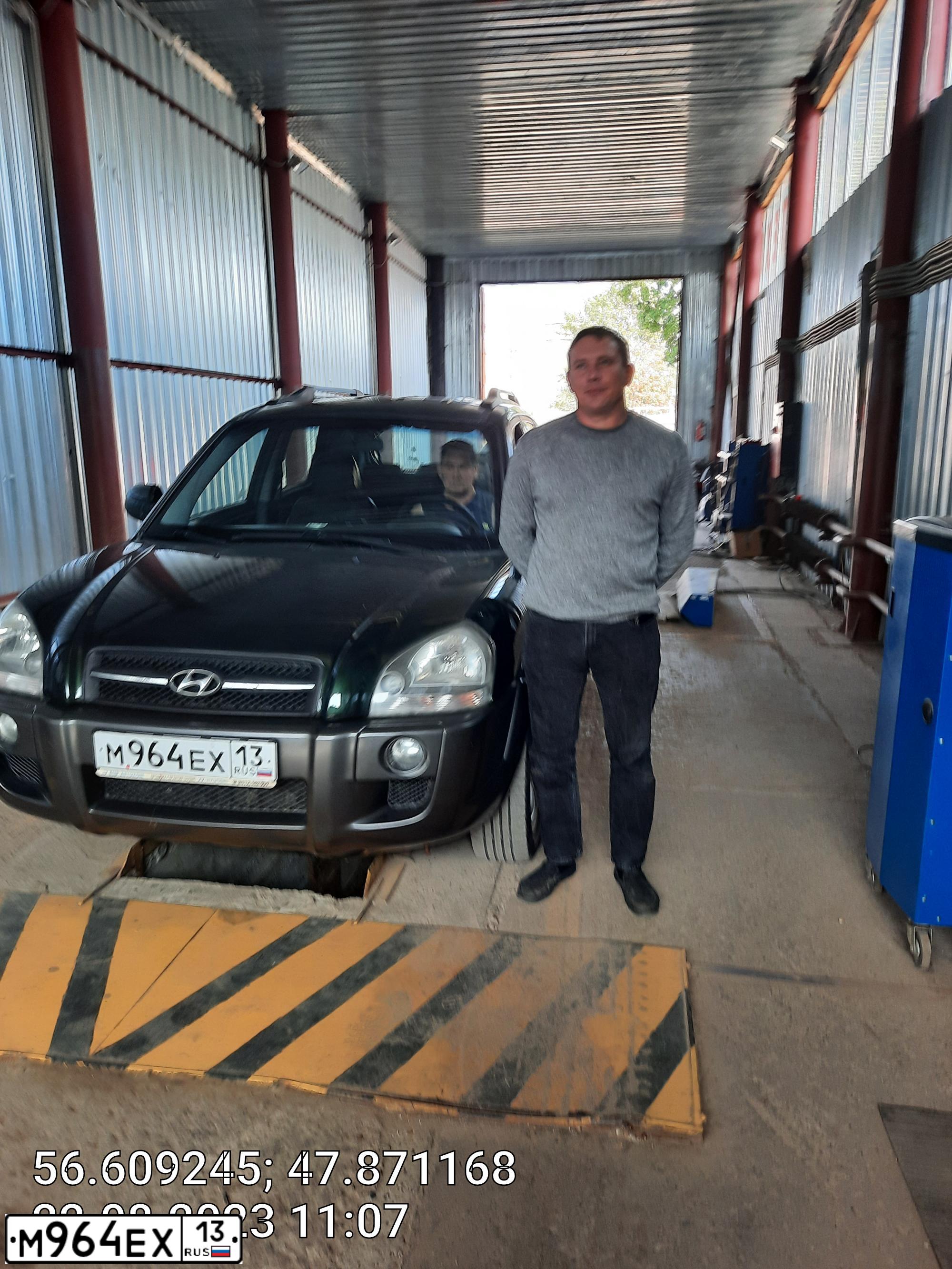Фото автомобиля HYUNDAI TUCSON, 2007 — госномер В252ОМ13. Цвет: Темно-зеленый