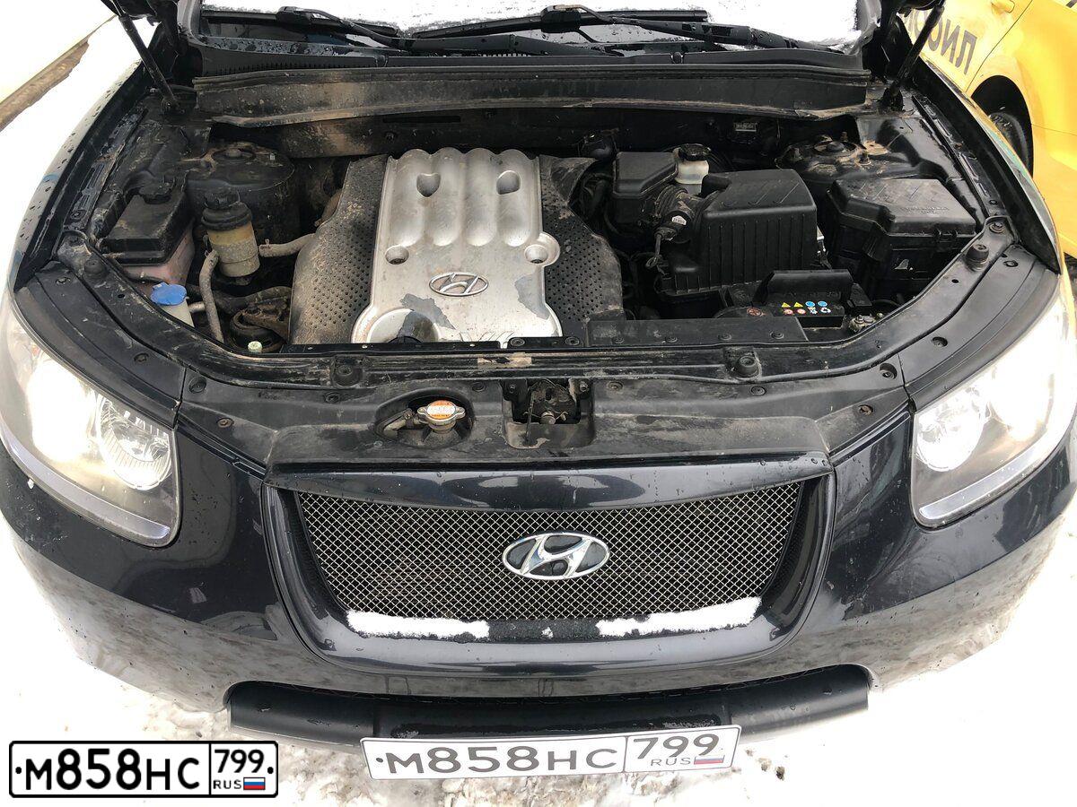 Фото автомобиля HYUNDAI SANTA FE, 2007 — госномер В536ОО37. Цвет: ЧЕРНЫЙ